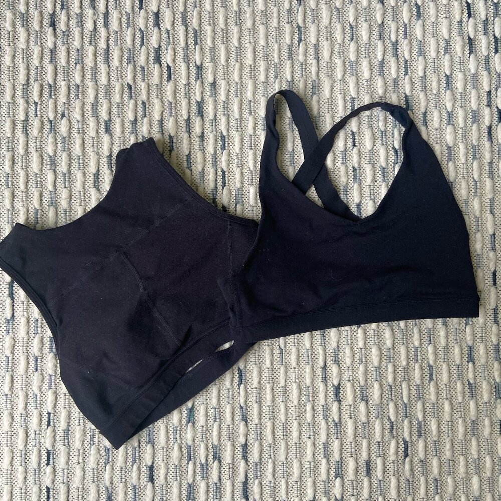 Prana Set of Two Black Sports Bras Size XS Activewear Workout Running Athletic